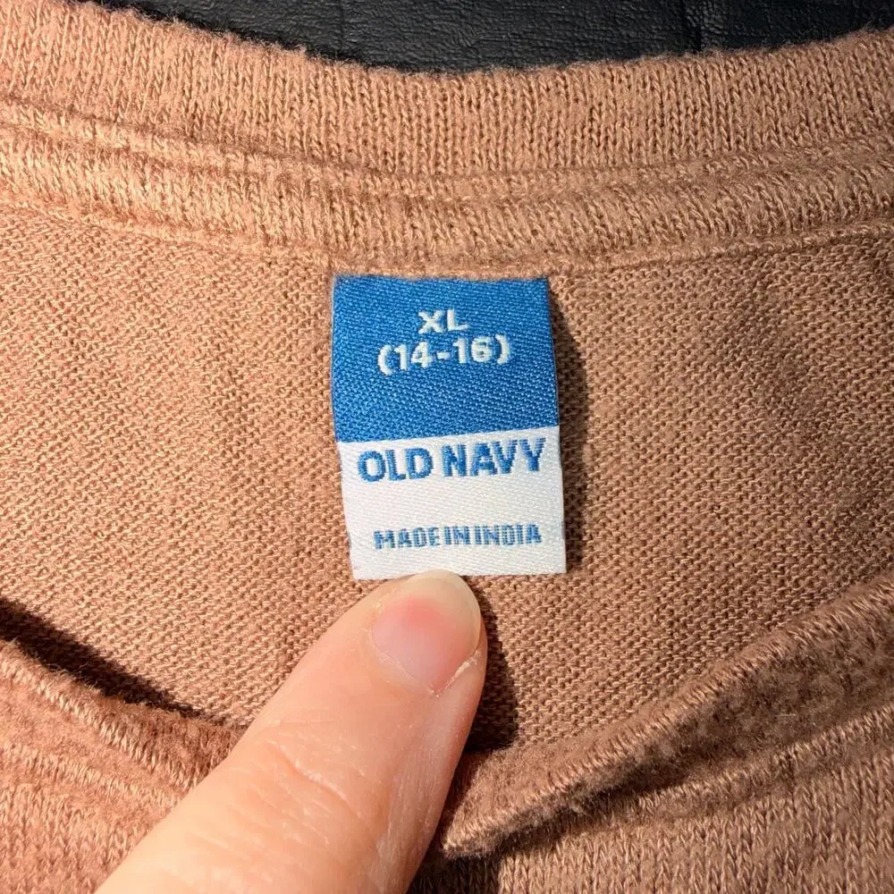 Old Navy Girls Sweater Pullover Long Sleeve Flowy Tan Brown XL 14 16